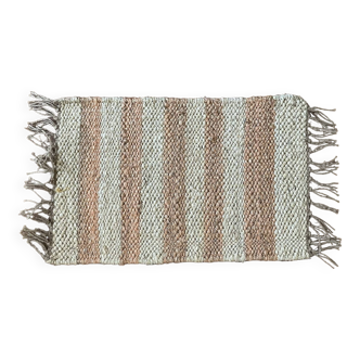 1'4"x2'3" Ft-JUTE-HEMP  Handmade  Mat, Enterway, Home Decor, Bath, Lobby, Outdoor, Small Rug/Carpet.