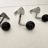 Set of 3 Coat Hooks - School Cloakroom Hooks in Zinc-Coated Steel