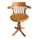 Fauteuil de bureau pivotant ancien en bois courbé