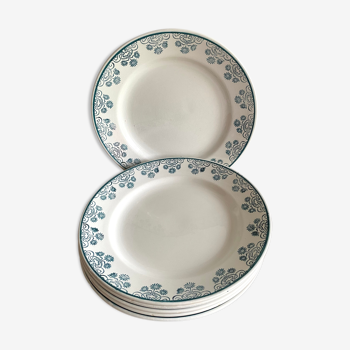 Set of 6 flat plates Digouin Sarreguemines