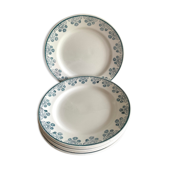 Set of 6 flat plates Digouin Sarreguemines