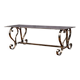 Riveted metal industrial coffee table, Jansen style