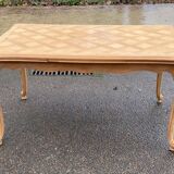 Louis XV extendable dining table from the 20th century, renovated in cherry wood, 250cm.