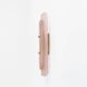 Pair of Art Deco Sconces in Matte and Glossy Pink Murano Glass and Brass
