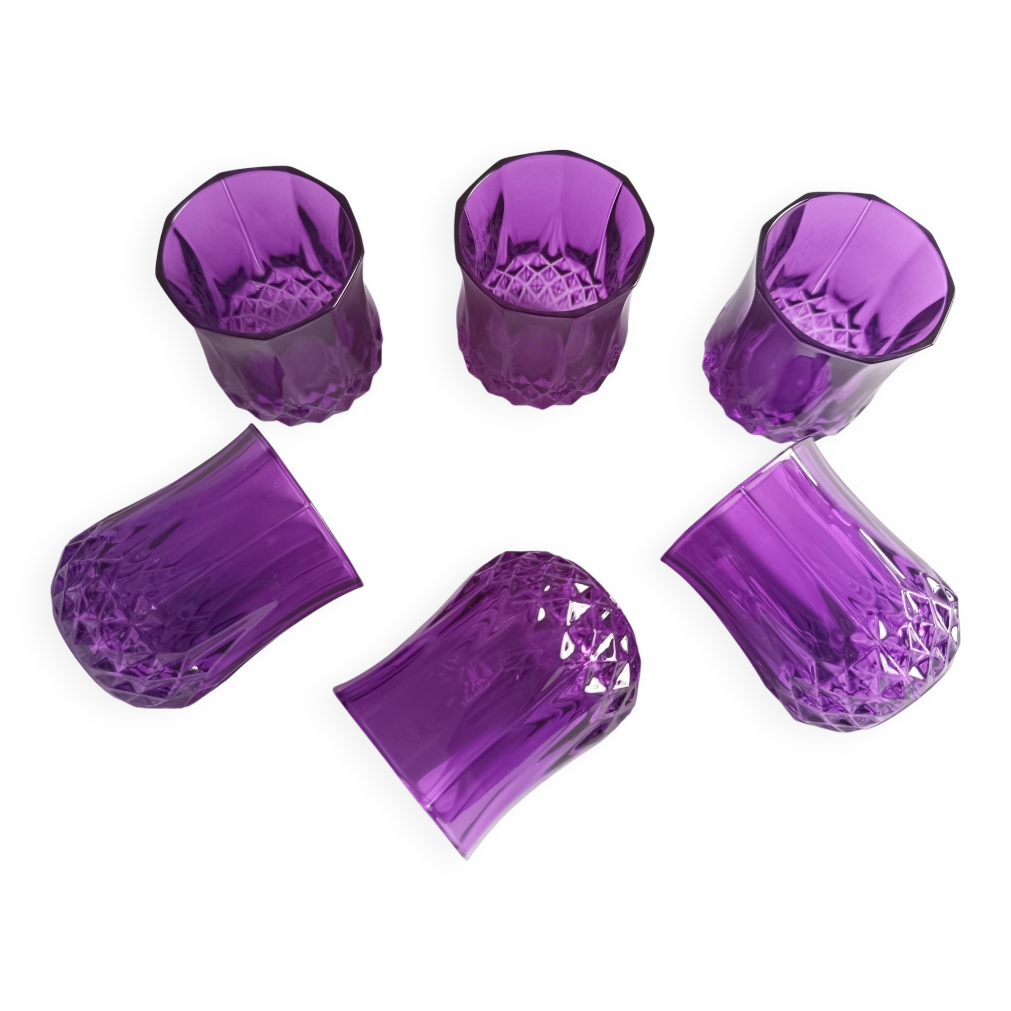 Verres Cristal d’Arques Longchamp violet