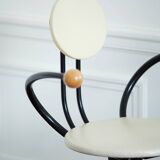 MEMPHIS style white leather chair