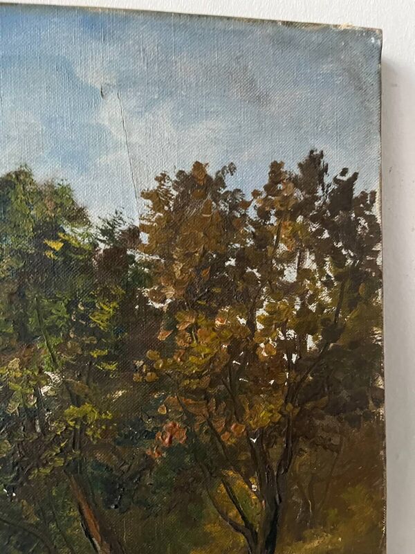 Apres-midi sur le lac, huile sur toile signé