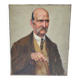 Portrait of grandfather, oil on canvas, L. Lambert, vintage