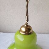 Green and bronze glass pendant light