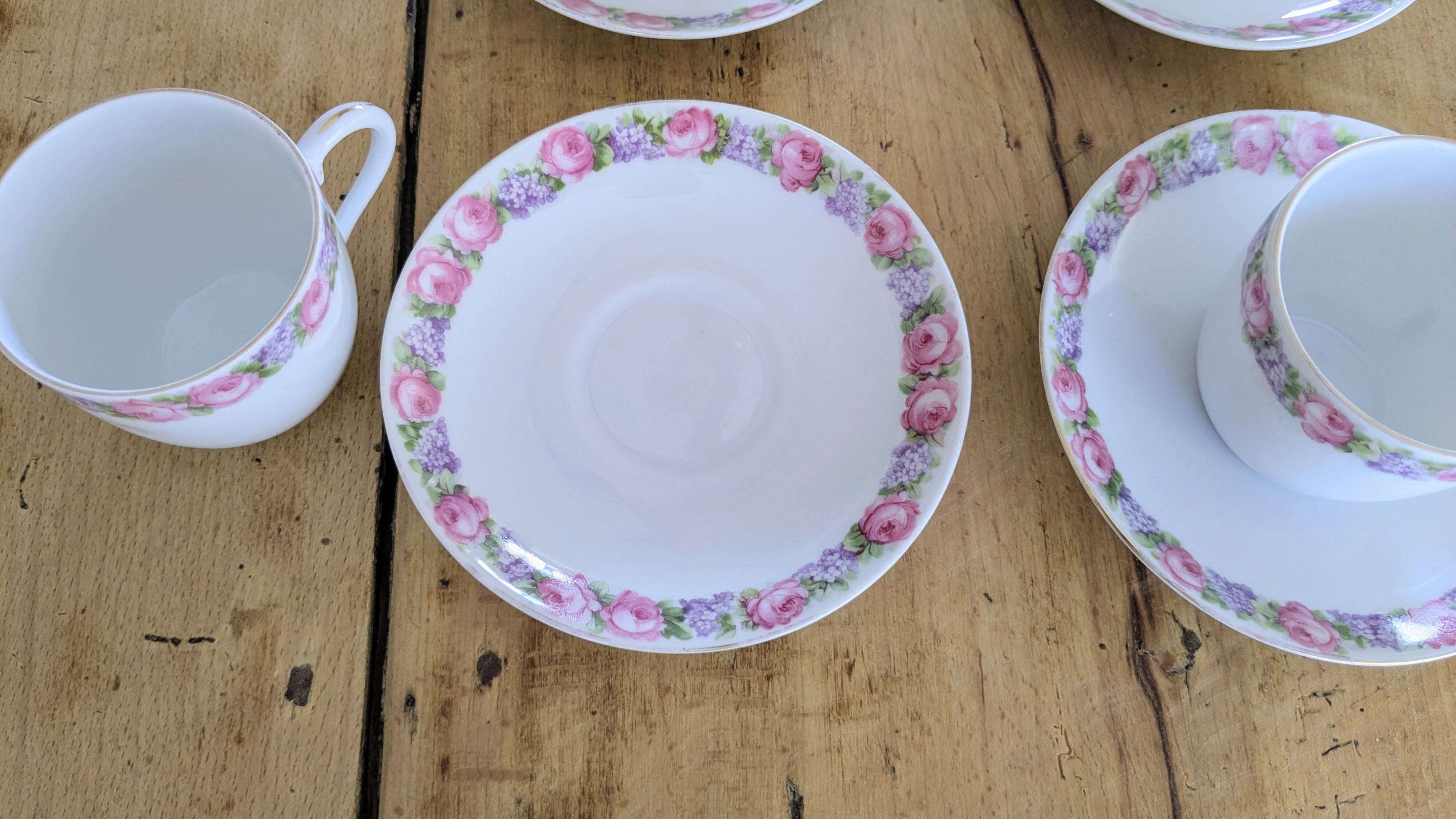 12-piece coffee service in porcelain Victoria from Czechoslovakia