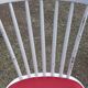 Set of 4 Scandinavian style chairs from the 50s in white lacquered wood and red skaï patties