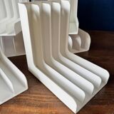 Set of 6 boomerang-shaped vinyl record racks/storage units. 1970s/80s.