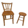 Set chair and stool in solid wood in its patina