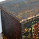 Coffre de mariage d'art populaire, vers 1850