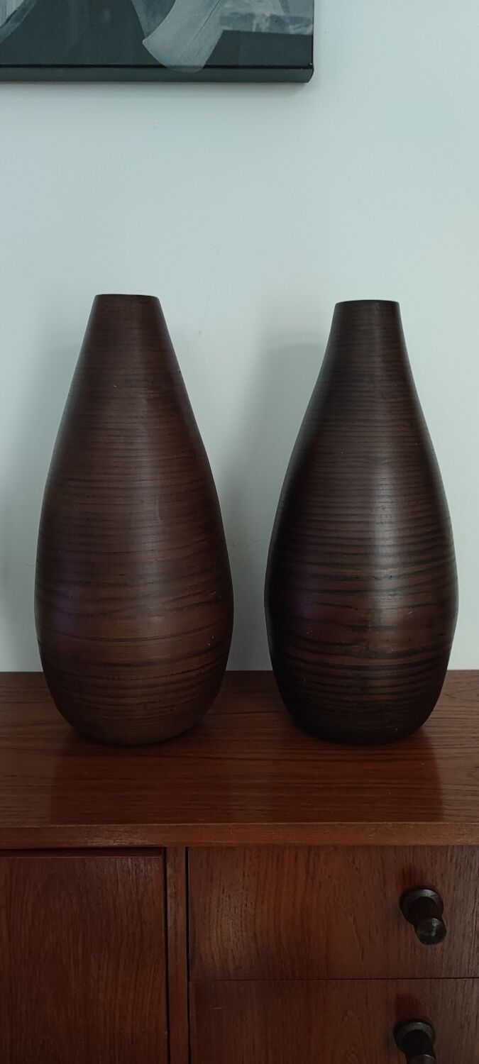 Pair of bamboo vases