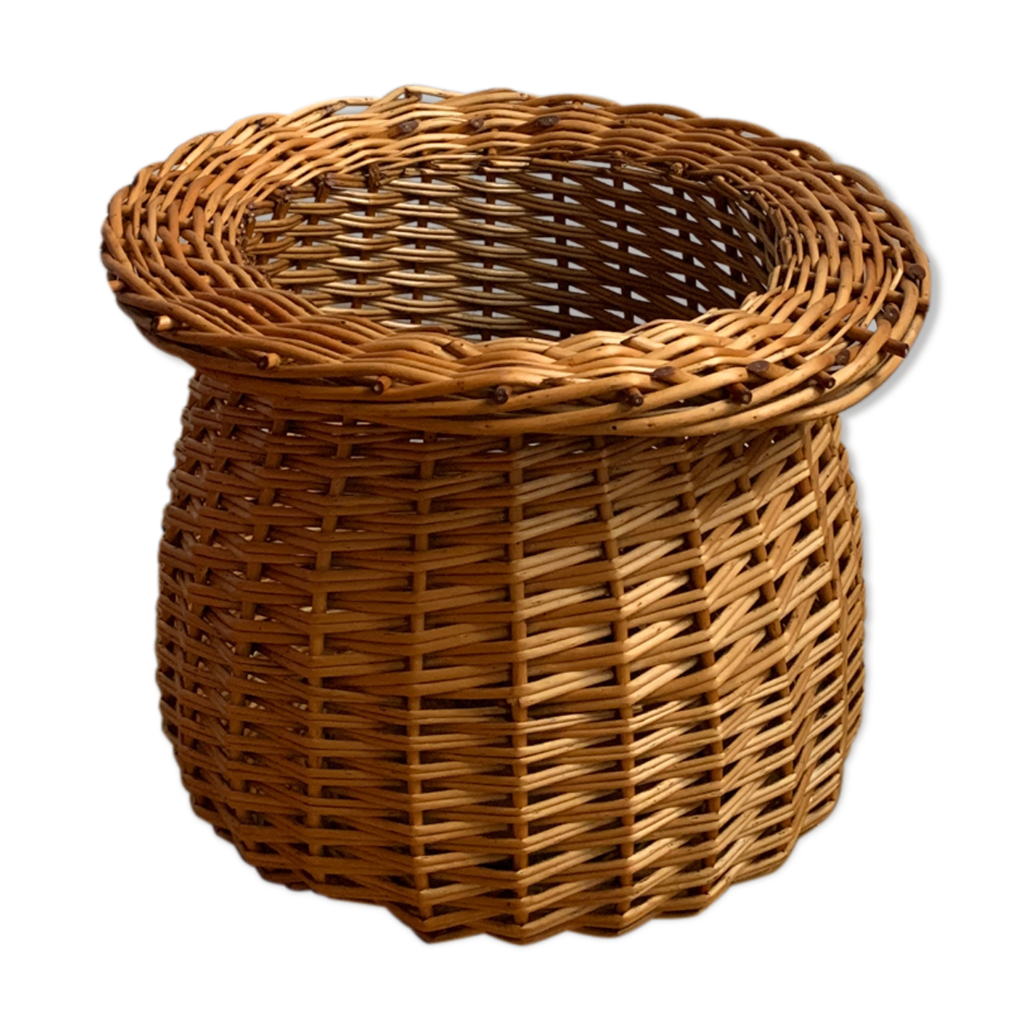 Basket hides wicker pot
