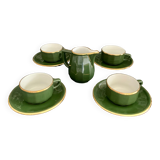 Set of 4 cups and their saucers and milk jug