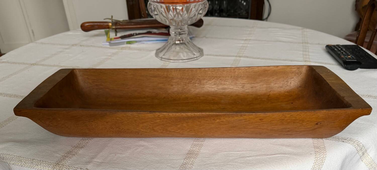 Large rectangular wooden tray