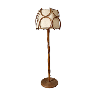 Rattan floor lamp