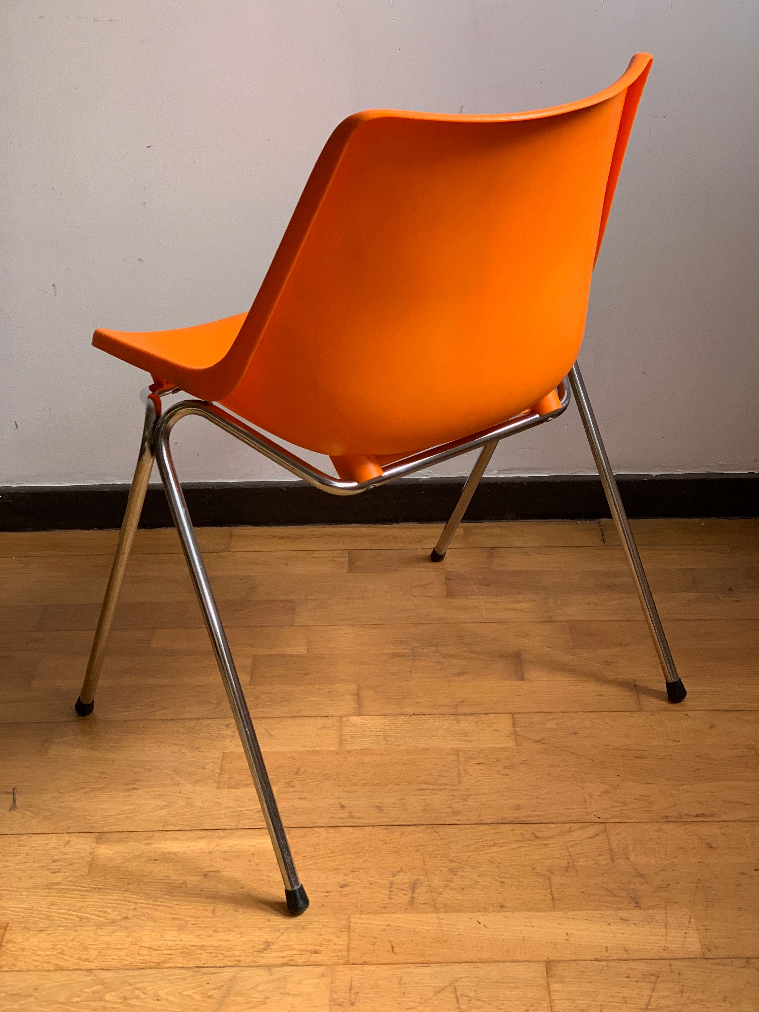 Vintage orange shell chair