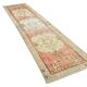 Tapis Couloir Vintage Patiné – Tons Corail, Crème & Vert Sauge, 85x352 Cm
