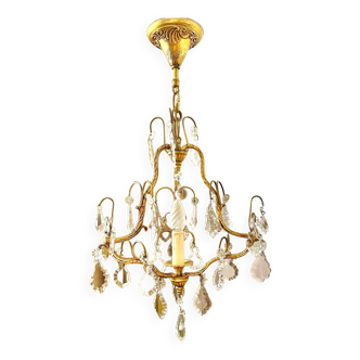 Lustre suspension à pampilles en cristal