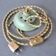 Green lamp and wooden support