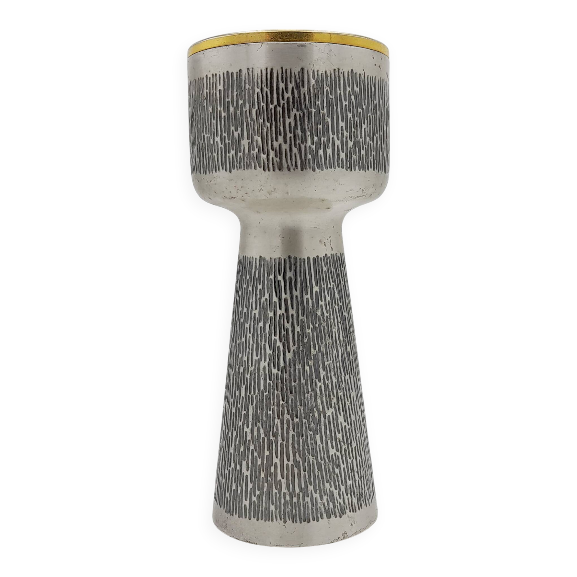 Brutalist metal chalice cup, Spain, 1960s