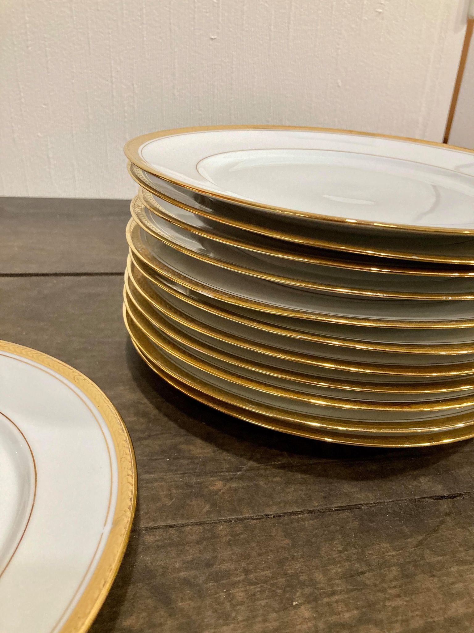 Lot de 12 assiettes en porcelaine de Limoges PCVB
