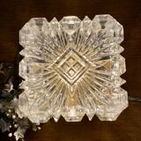Vintage globe table lamp in molded glass