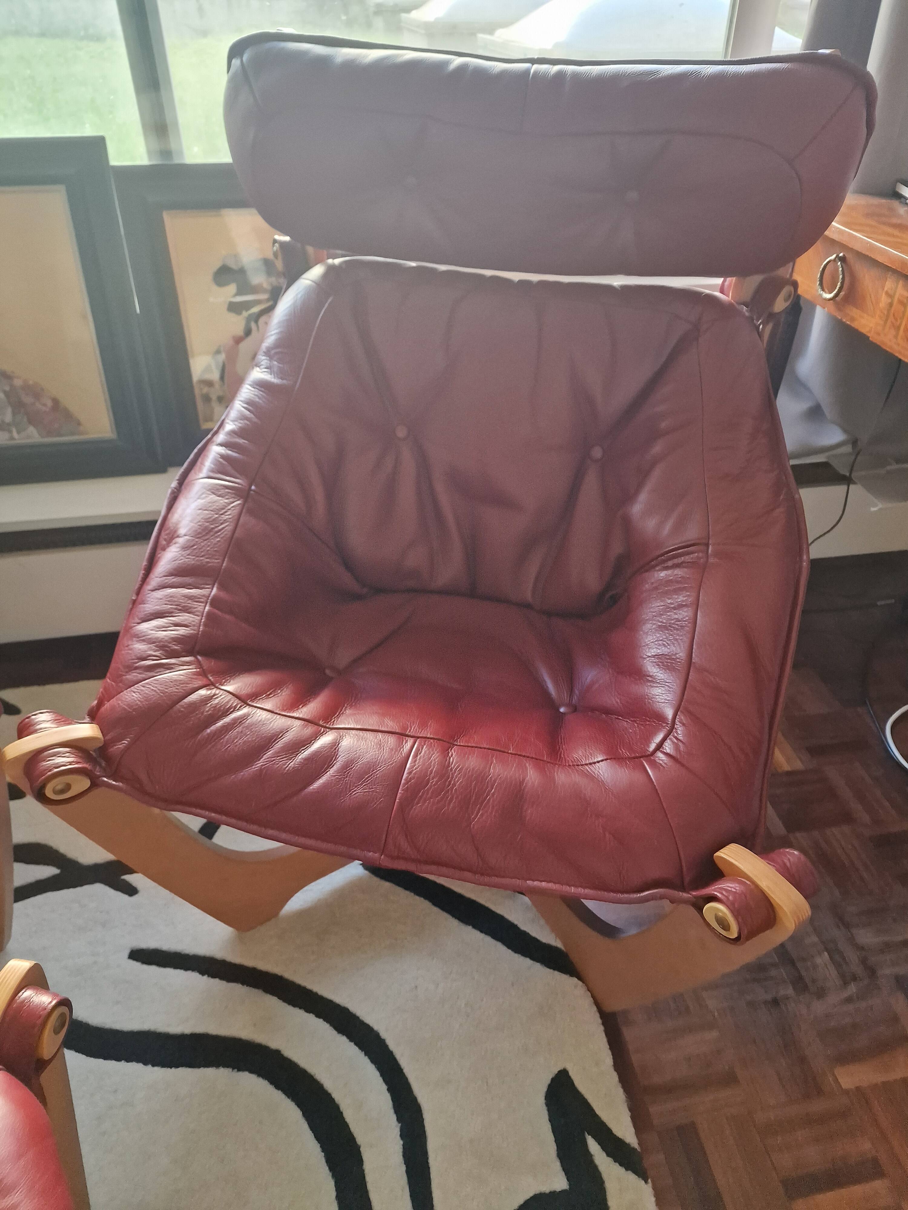 Pair of Luna armchairs and ottoman by Odd Knutsen, Scandinavian design