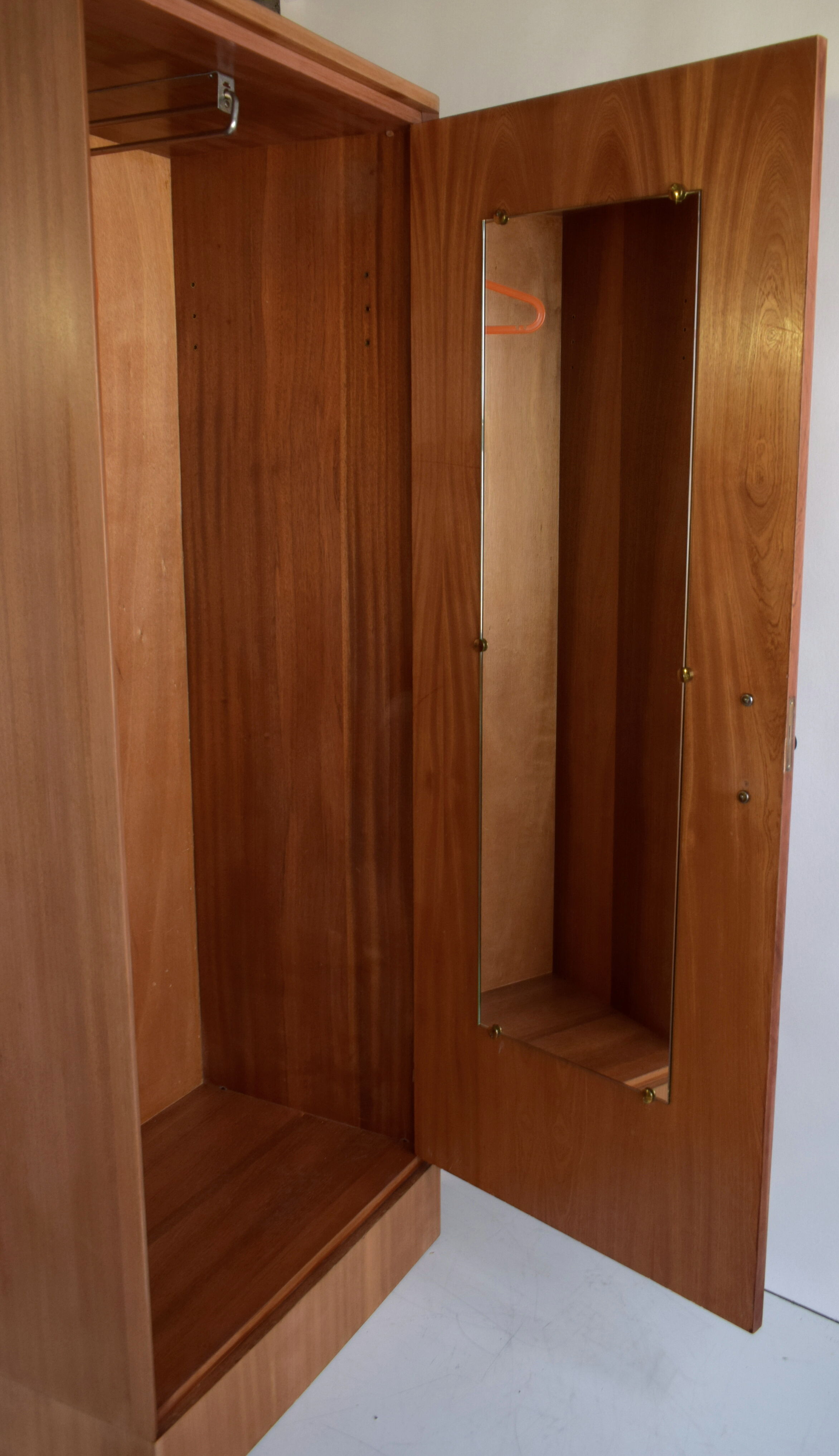 Parisian wardrobe in natural blond mahogany from the 1960s