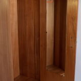 Parisian wardrobe in natural blond mahogany from the 1960s