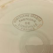 6 Flat Porcelain Plates Signed "Lunéville"