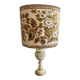 Antique table lamp in marble and tapestry