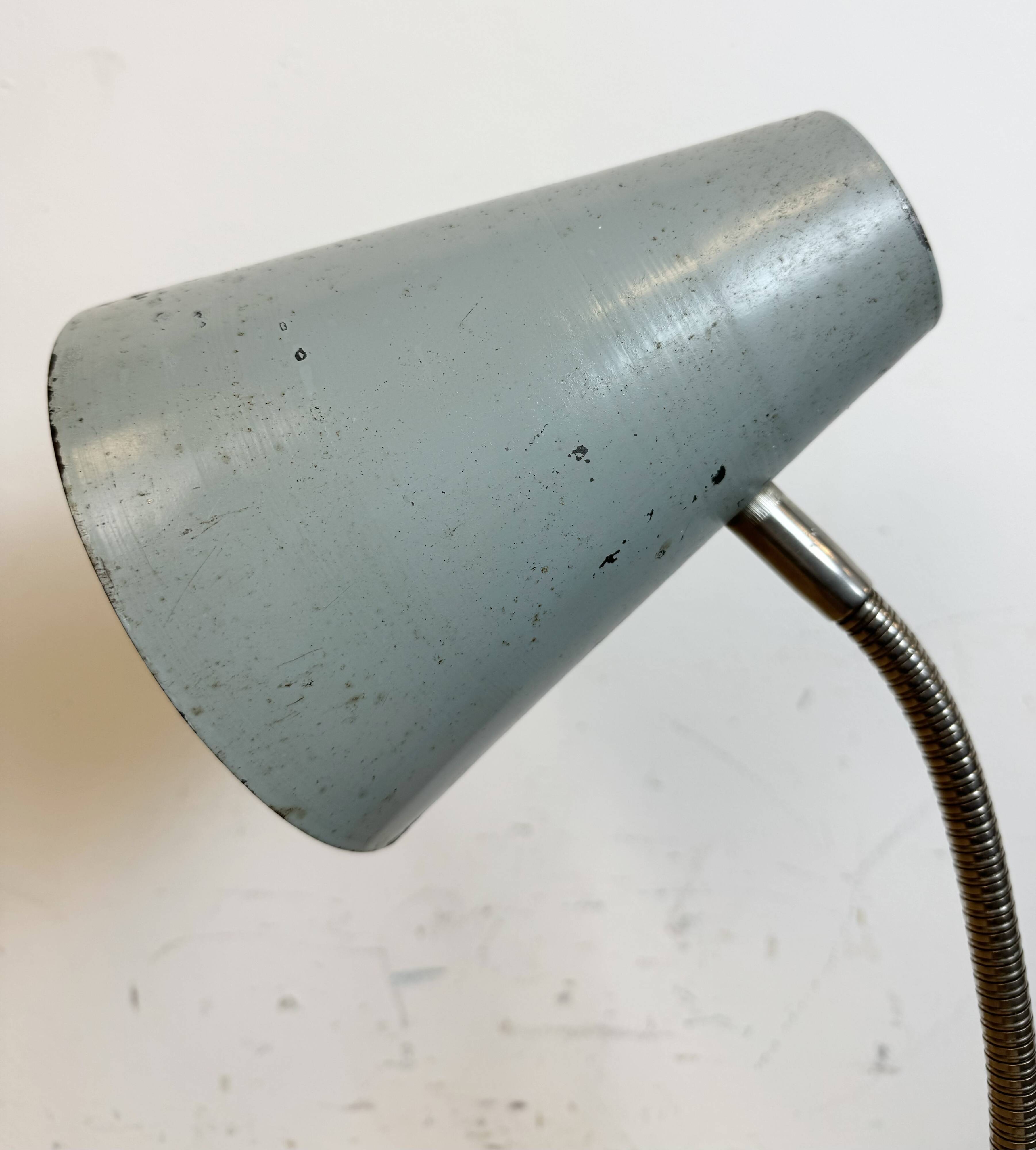 Grey Industrial Gooseneck Table Lamp from Zaos, 1960s