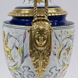 Lampe à pétrole en faïence, époque Napoléon III, milieu XIXème