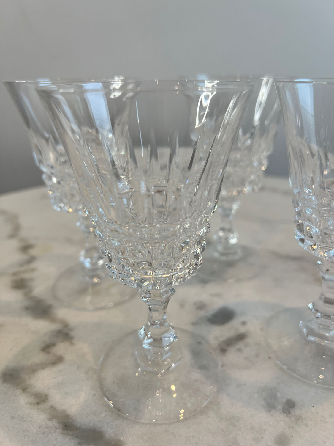 Set of 4 crystal stem glasses