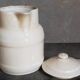 Covered pitcher in porcelain fire of Grigny XIXth stamped P.Precious