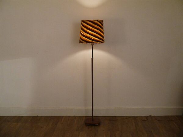 Lampadaire scandinave en teck et laiton 1960