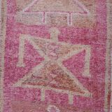 Vintage Turkish rug from Oushak, handwoven 85x266 cm
