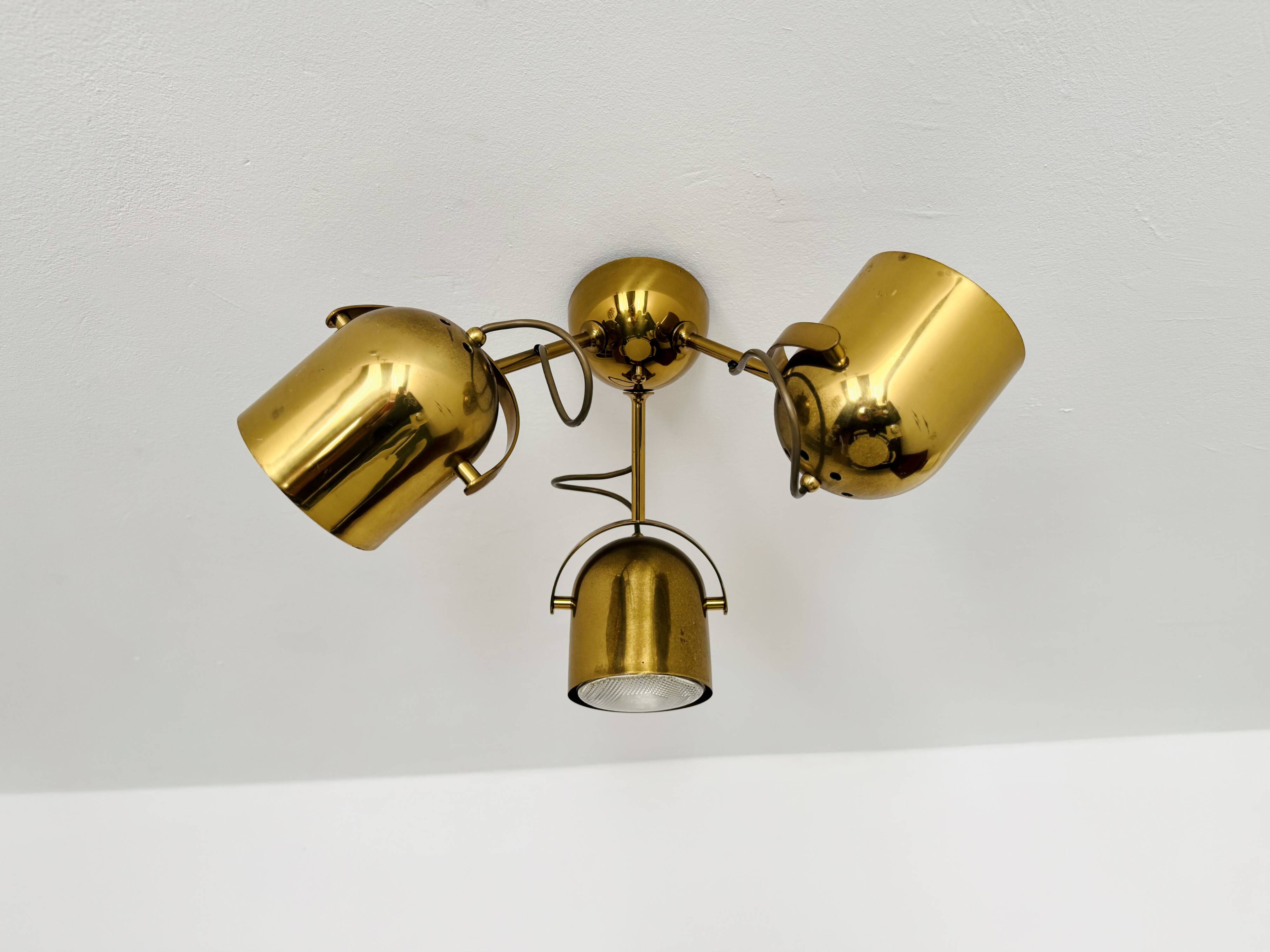 Adjustable Brass Spot Ceiling Lamp by Florian Schulz