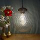 Vintage transparent glass suspension globe