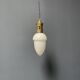 Opaline glass pendant lamp with elegant brass fixture