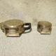 Set of a teapot and a silver metal sugar bowl