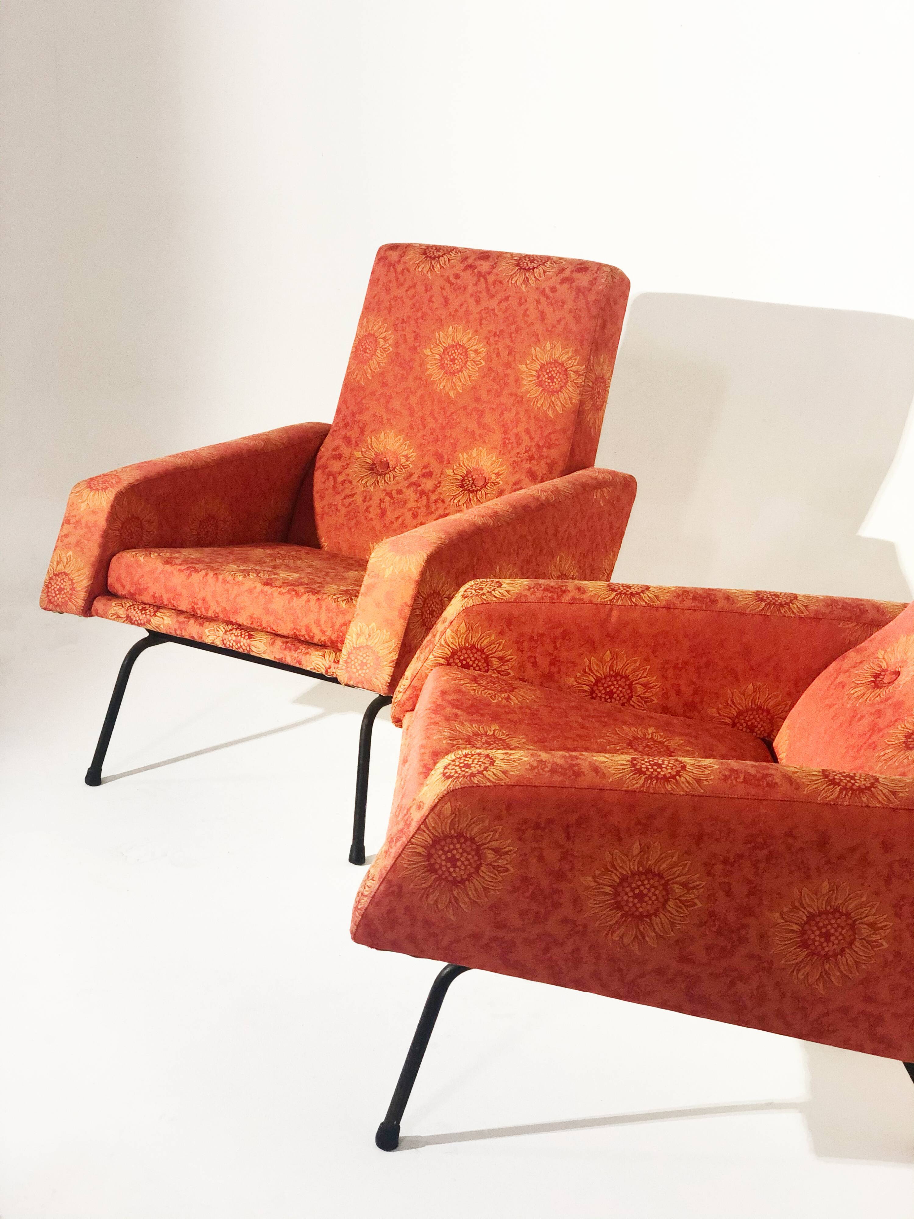 Pair of armchairs - vintage italian fabric 1960