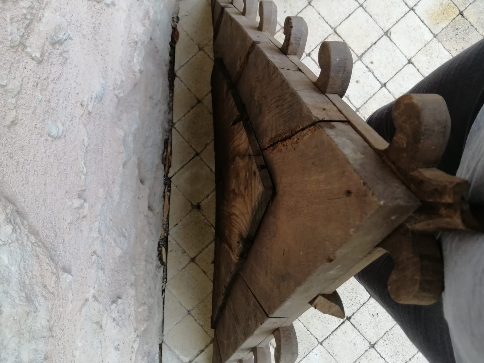 Wooden pediment from a church