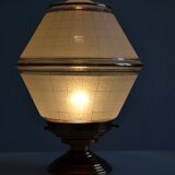 Art Deco table lamp with granite glass globe