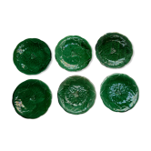 6 plates in dabbling earthenware gien vine leaves
