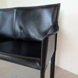 Italian designer leather bench, Enrico Pellizzoni